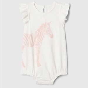 Baby Graphic Bubble Shorty One-Piece Zebra. Baby GAP. Size 6-12 months